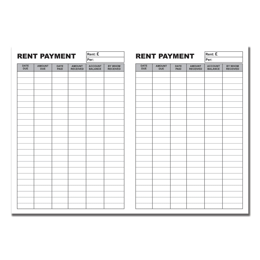 Multiple Book Rent Card Tenants Rent Book (Assured Tenancy and Assured Shorthold Tenancy) A5 1 ...