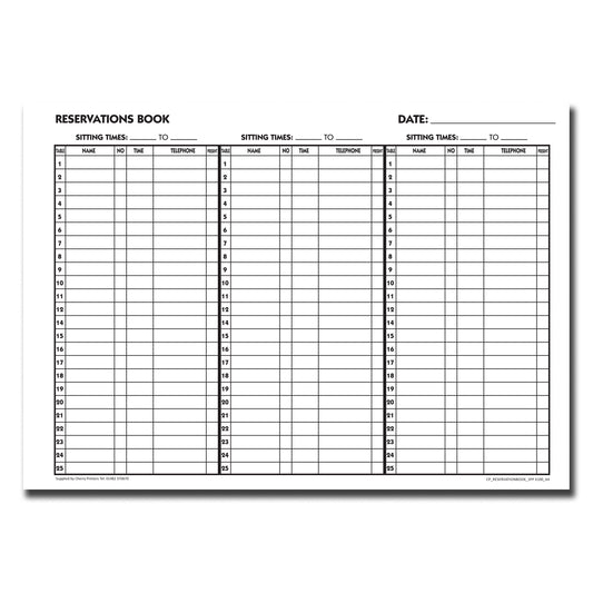 Reservierungsbuch A4 100Seiten 80gsm