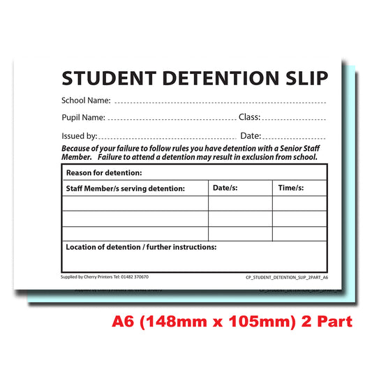 NCR School Detention Slip Duplicate Book A6