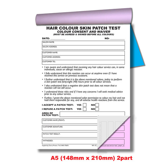 NCR Haarfarbe Haut Patch Test Duplikat Buch A5 50 Sätze