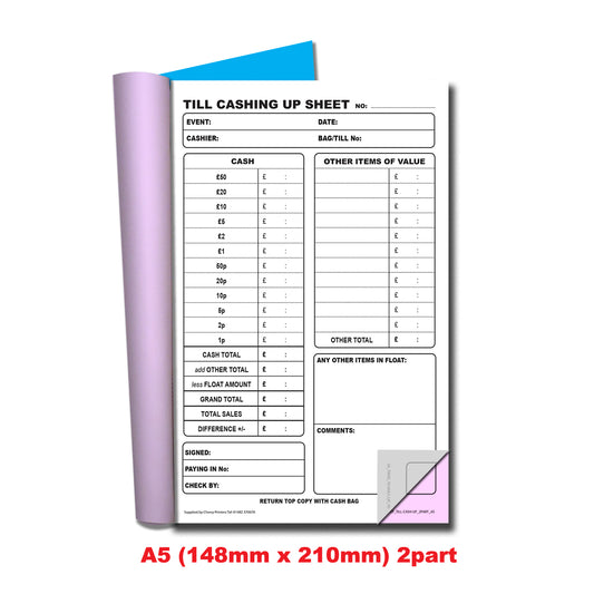 NCR Till Cashing Up Duplikatbuch A5