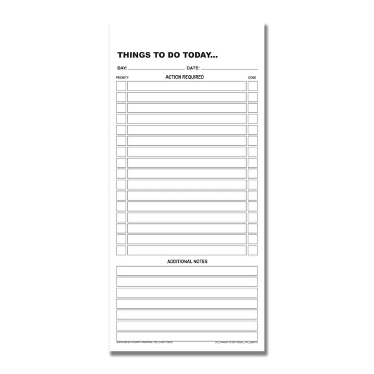 Things To Do Today Book 99mm x 210mm 100pages 80gsm