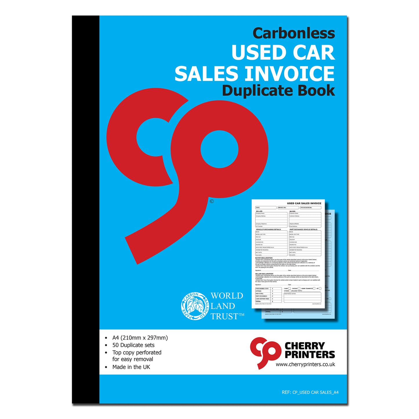 NCR Used Car Sales Invoice Book A4 Duplicate