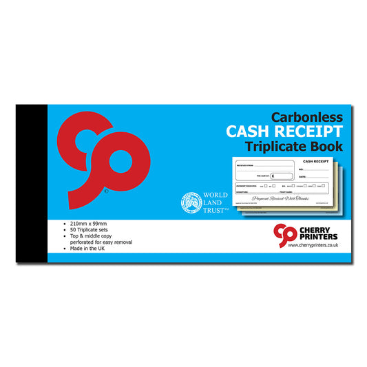 NCR Cash Receipt Triplicate Book 99mm x 210mm