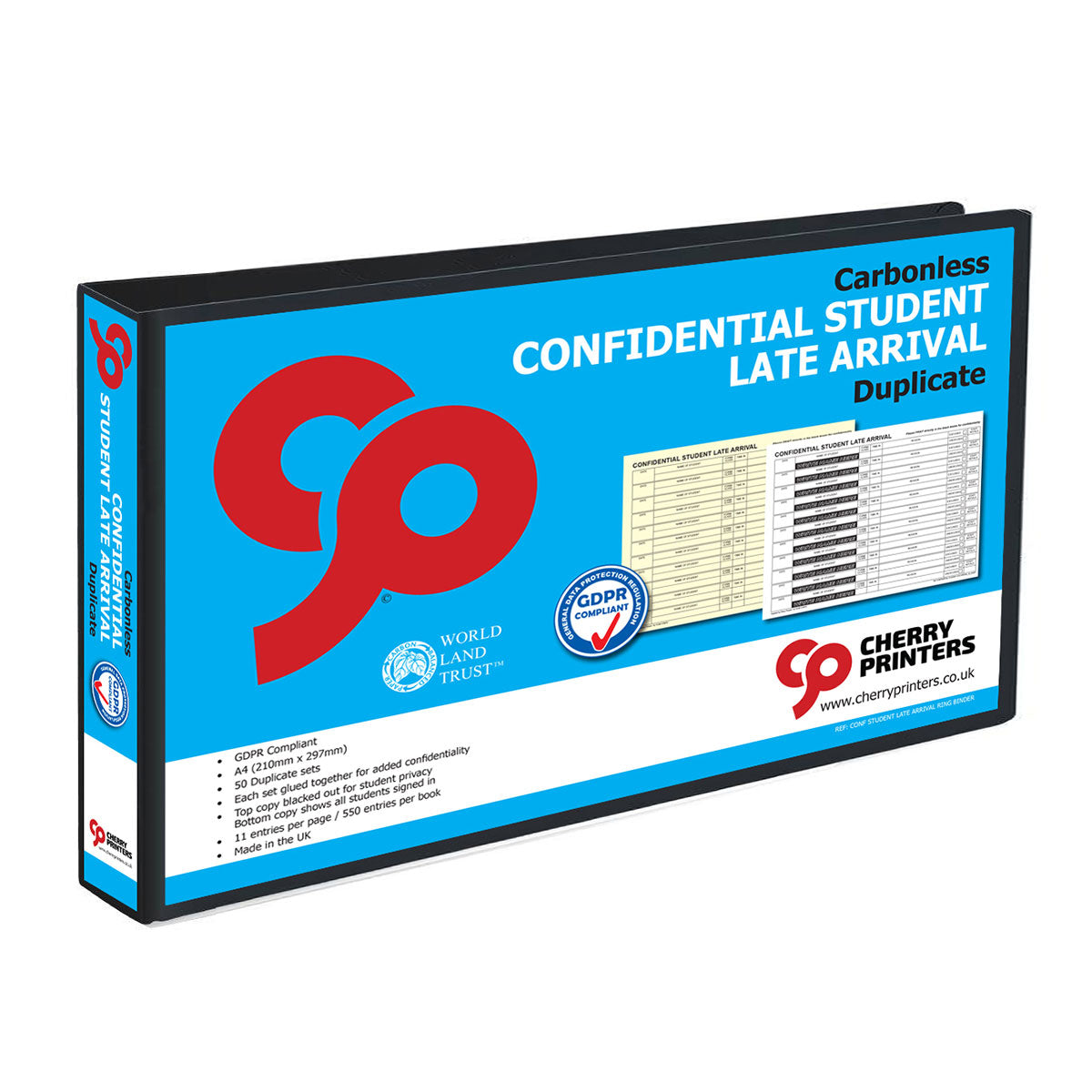 NCR Confidential Student Late Arrival Ringbinder mit 50 A4-Duplikaten