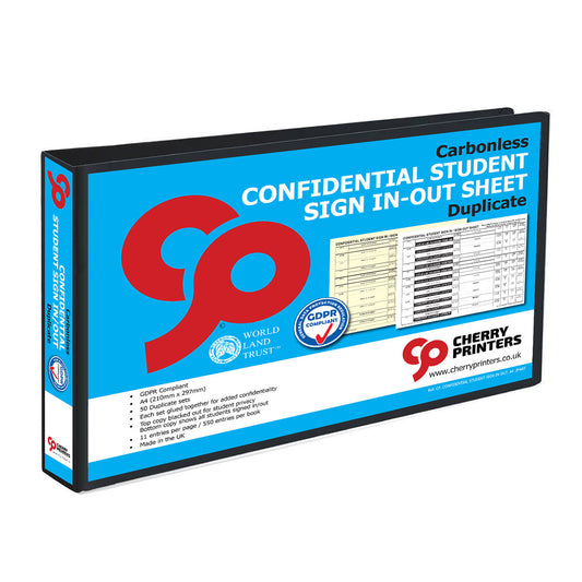 NCR Confidential Student Sign In / Out Ring Binder with 50 A4 Duplicate Sets