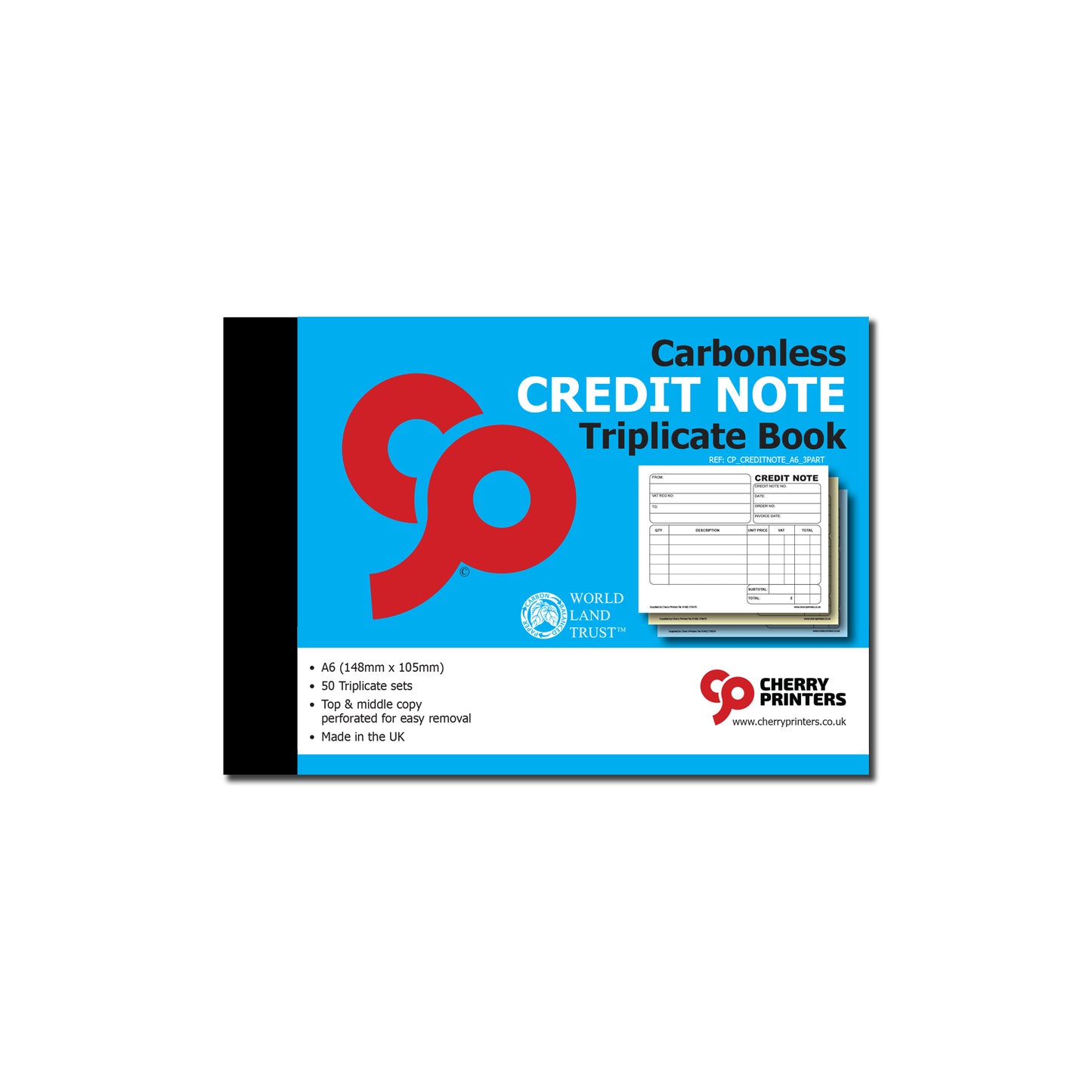NCR Credit Note Triplicate Book A6