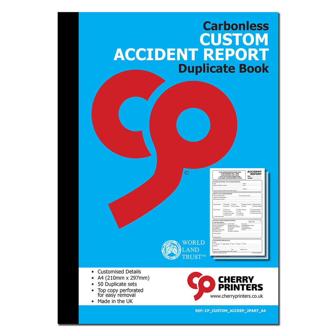 Custom Accident Report Duplicate Book A4 | 2 Pack — Cherry Printers UK