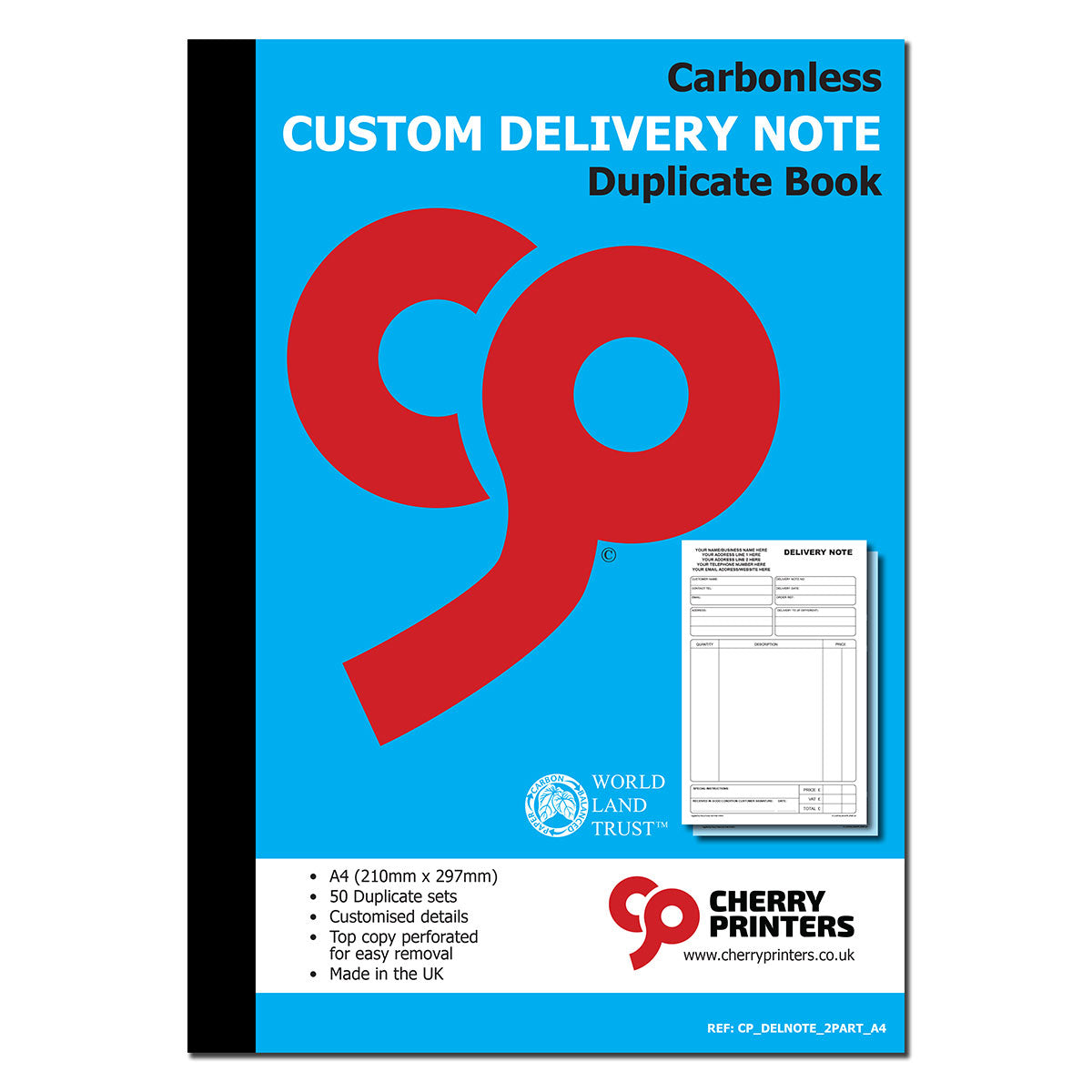 Delivery Notebook NCR *CUSTOM* Delivery Note Duplicate Book A4 | 2 Book Pack – Cherry ...