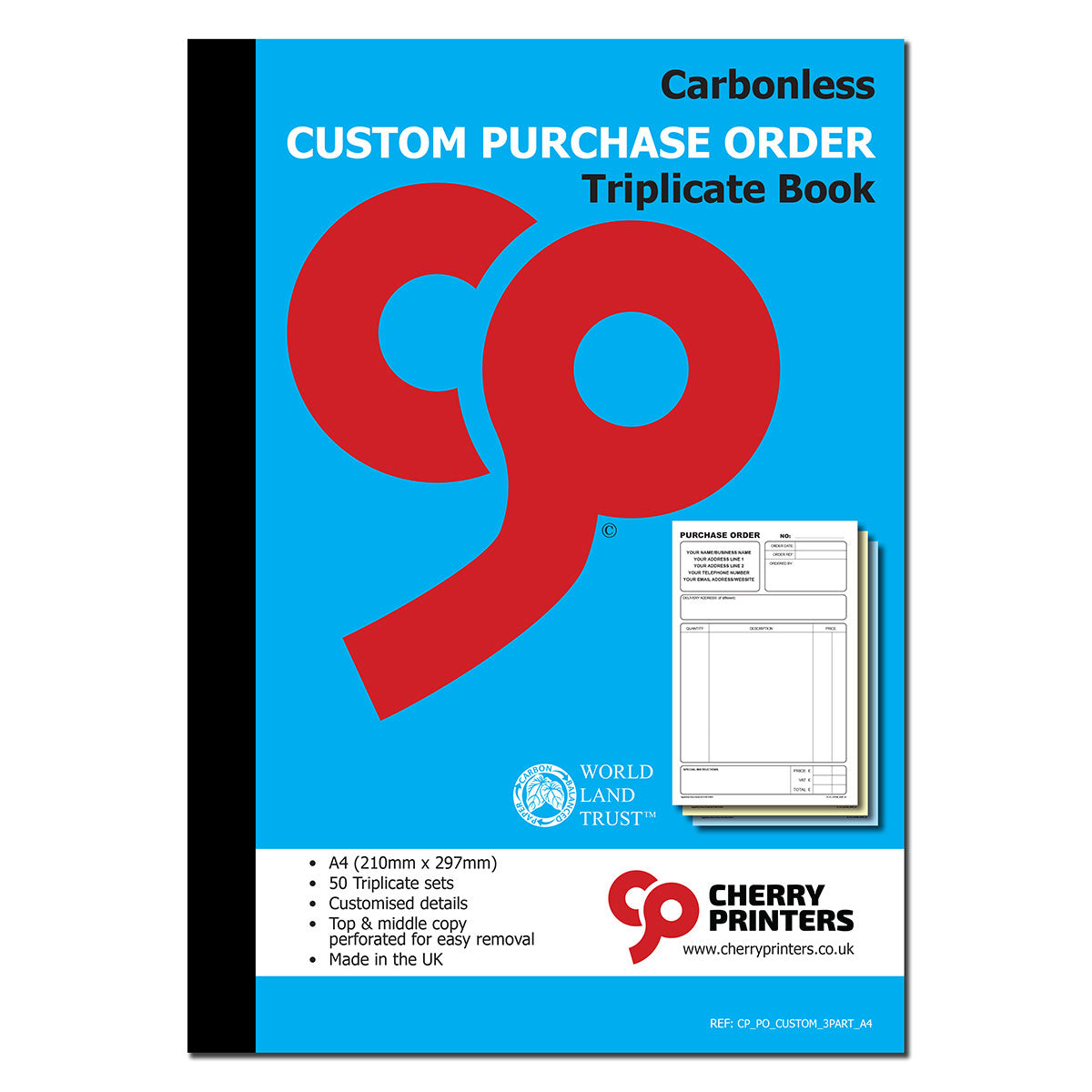 NCR *CUSTOM* Purchase Order Triplicate Book A4 | 2 Book Pack