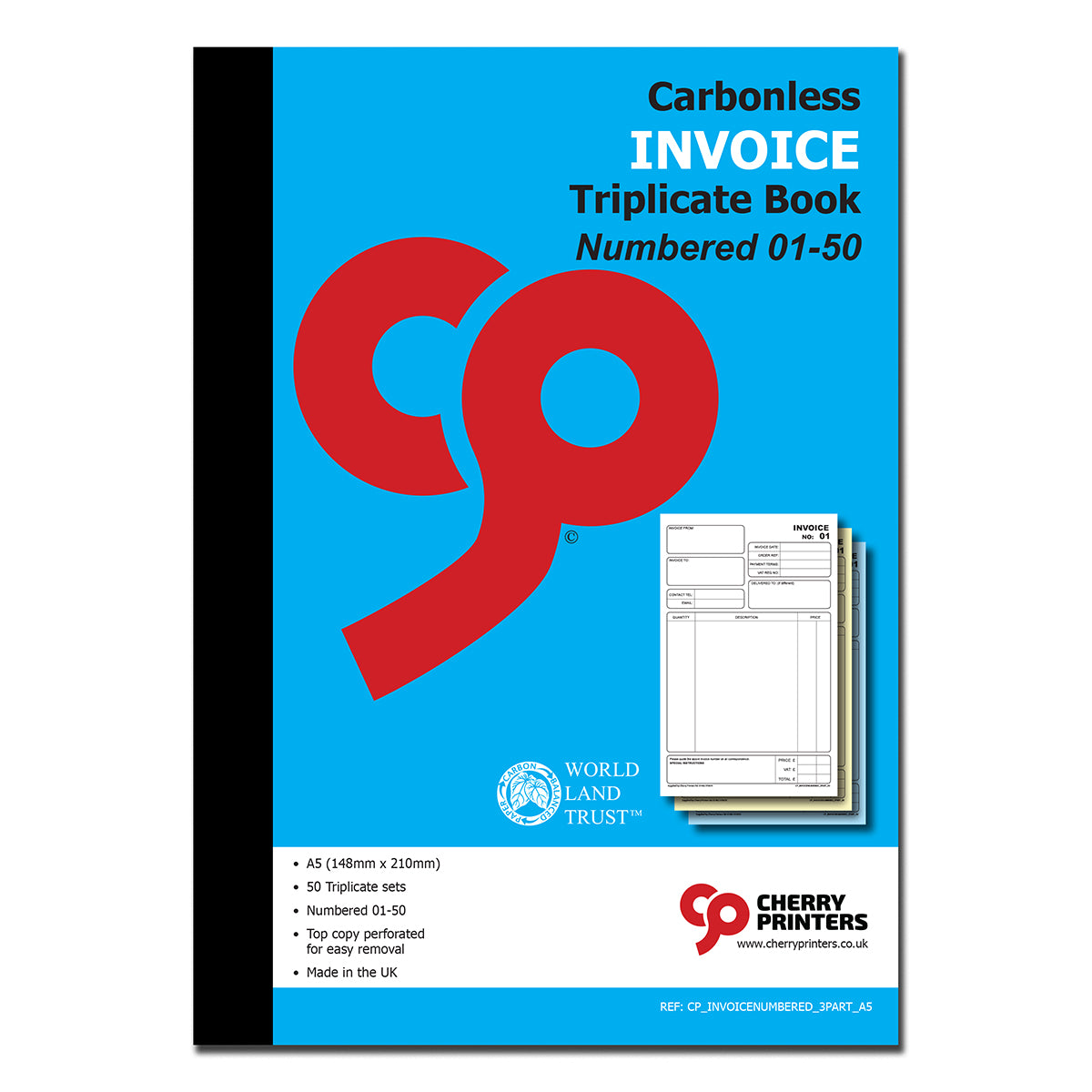 NCR Invoice Triplicate Book A5 nummeriert