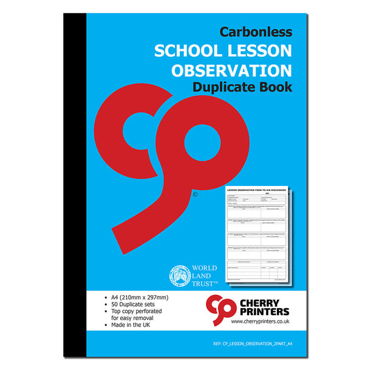 NCR Lesson Observation Duplicate Book A4 50 Sets