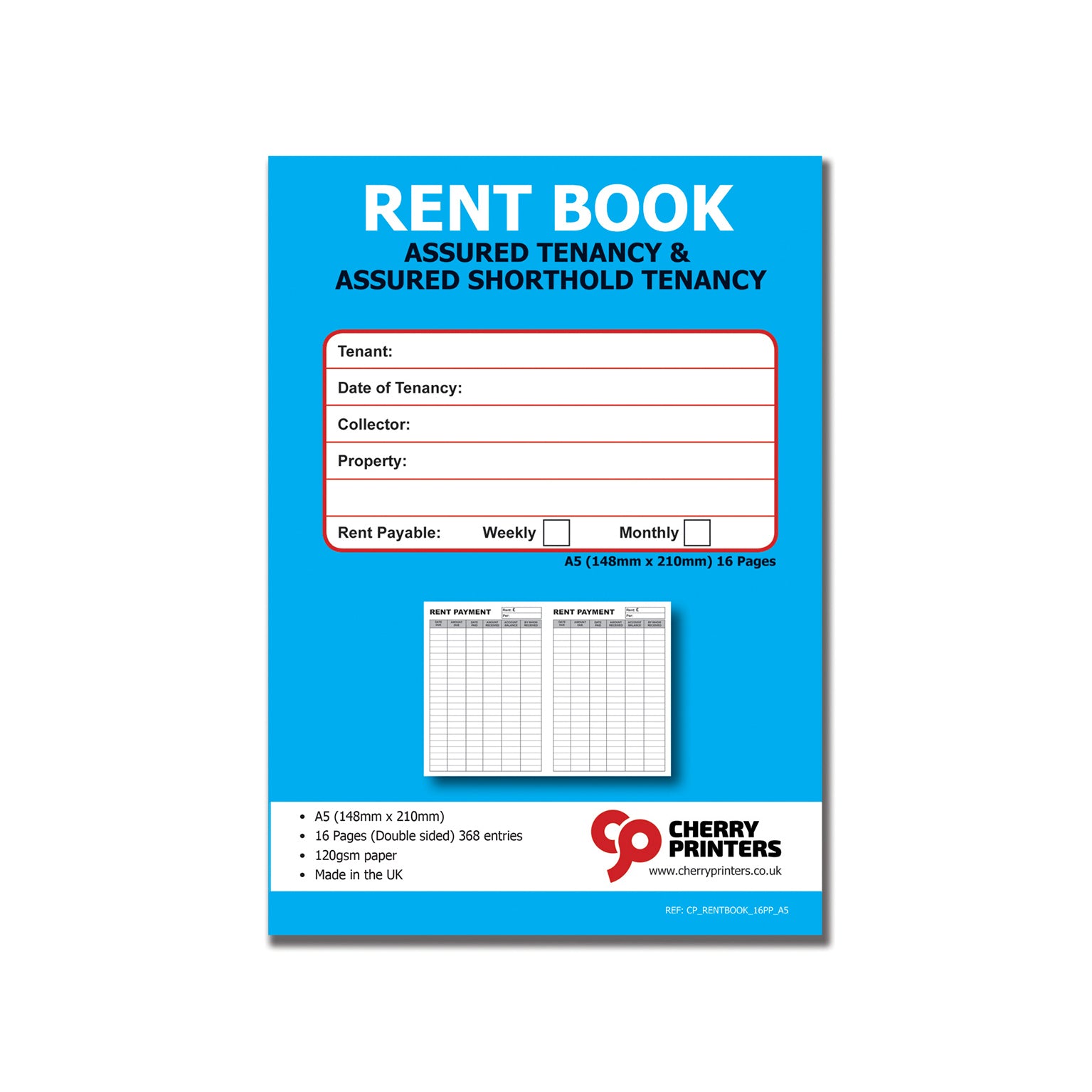 Tenants Rent Book (Assured Tenancy and Assured Shorthold Tenancy) A5 1 ...