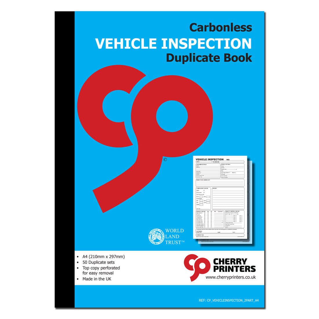 NCR Vehicle Inspection Book A4 Duplicate – Cherry Printers UK