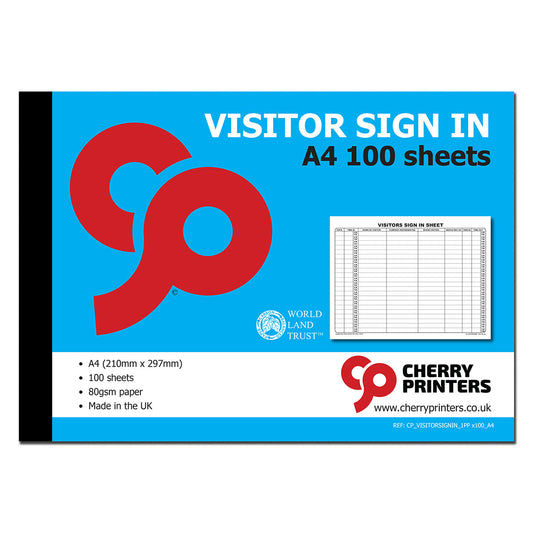 Visitor Sign In Book A4 100pages 80gsm