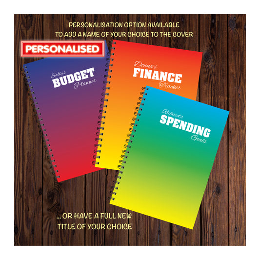 PERSONALISED My Budget Planner | Finance Tracker | Full Year Undated | A5 (148mm x 210mm) | 50 double sided pages on 120gsm | Split Wirobound