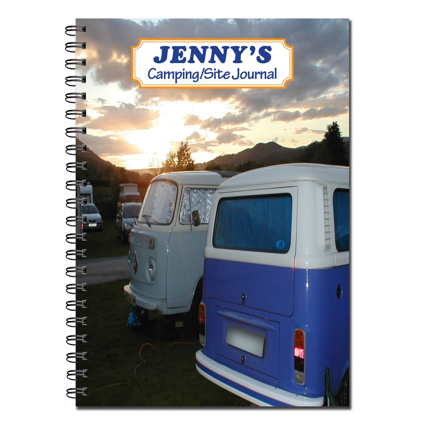PERSONALISED Camping/Site Journal | Campsite Review | A5 148mm x 210mm | 51 Double sided Pages | Printed on quality 120gsm