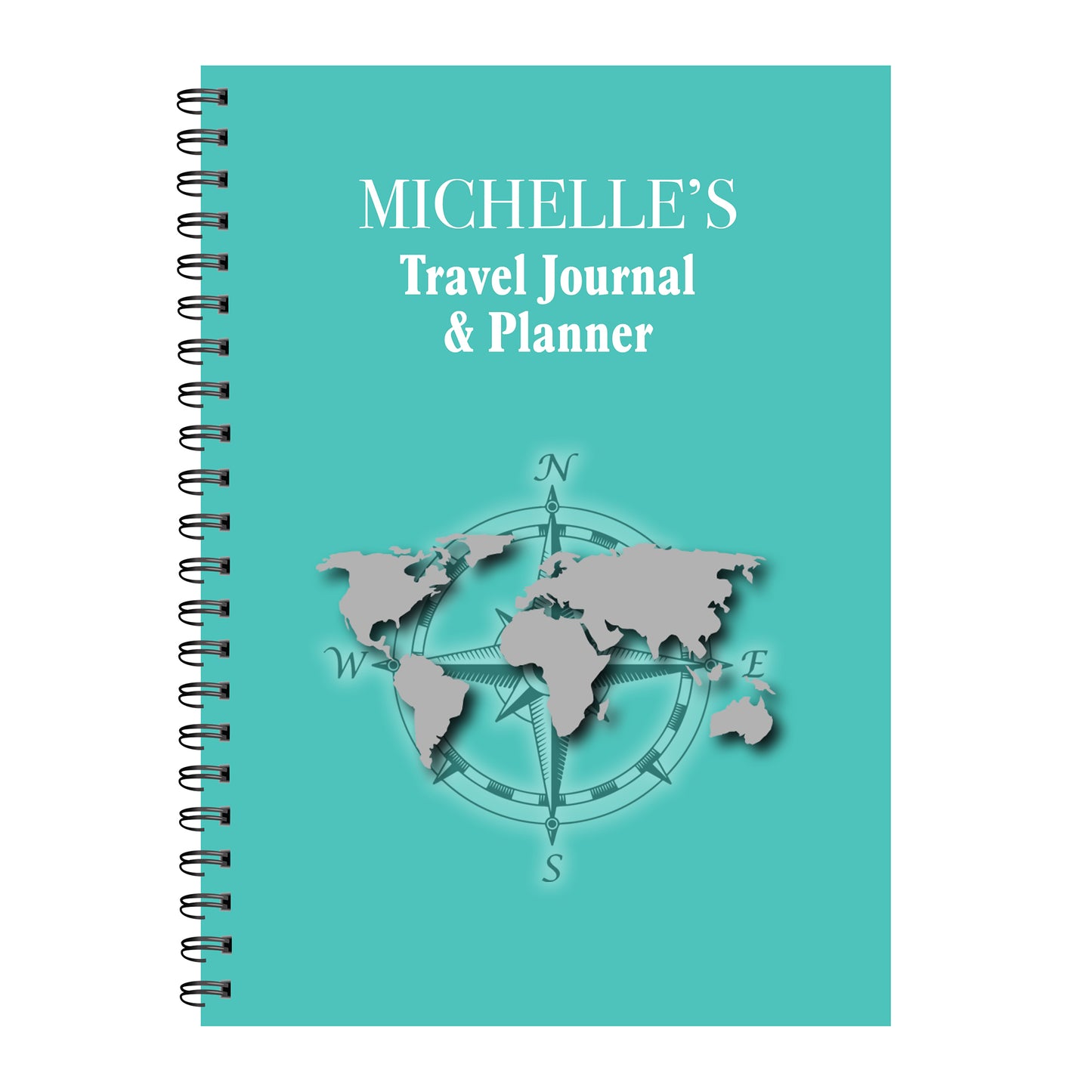 PERSONALISED Travel Journal & Planner | 50 double sided pages | A5 148mm x 210mm | Quality 120gsm | Wirobound