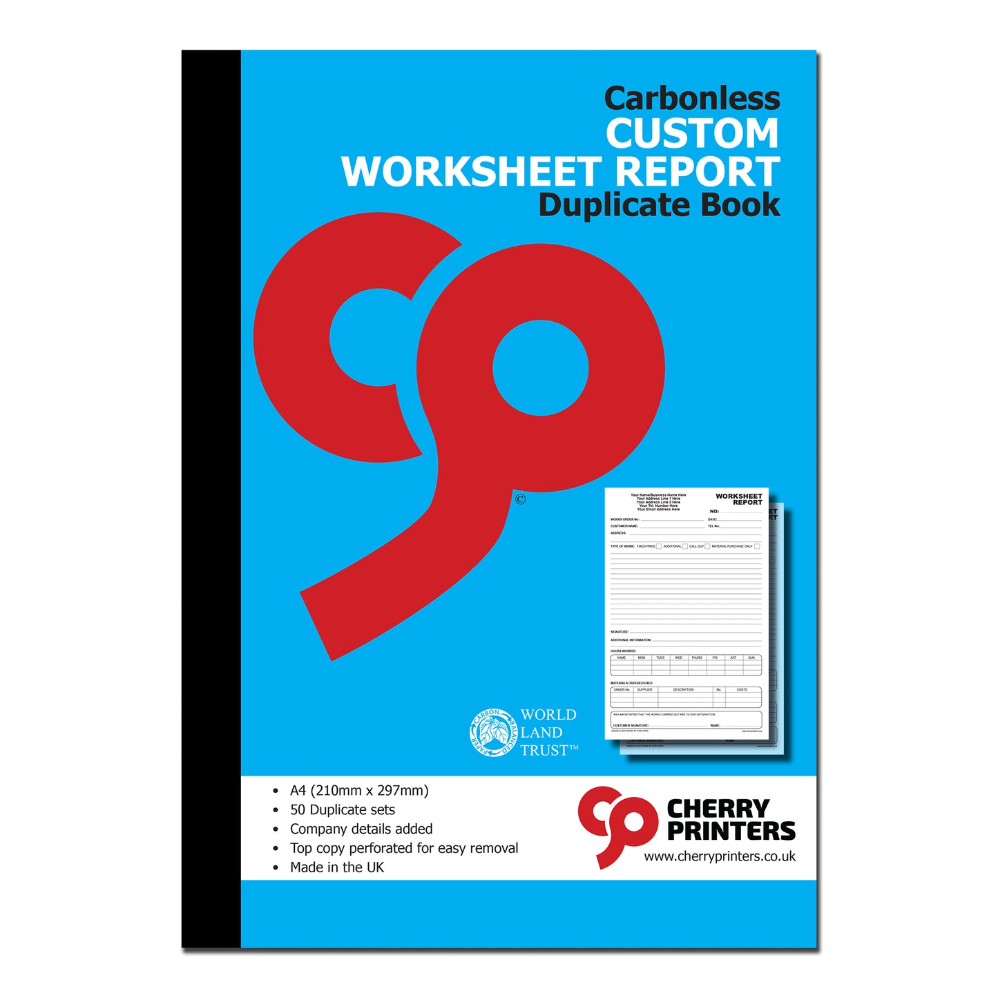 NCR *CUSTOM* Worksheet Report Duplicate Book A4 | 2 Pack