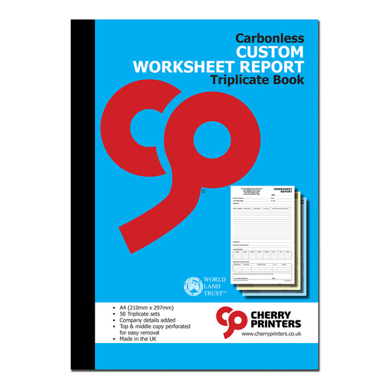 NCR *CUSTOM* Worksheet Report Triplicate Book A4 | 2 Book Pack – Cherry ...