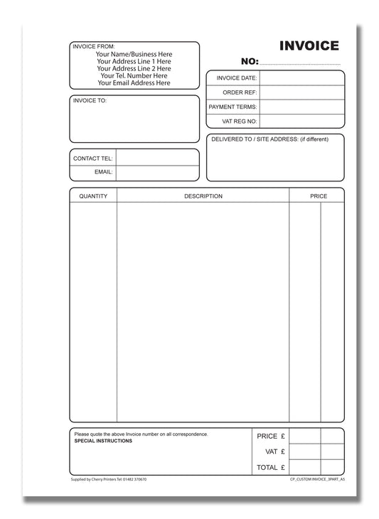 NCR *CUSTOM* Dreifach-Rechnungsbuch A5 Packs
