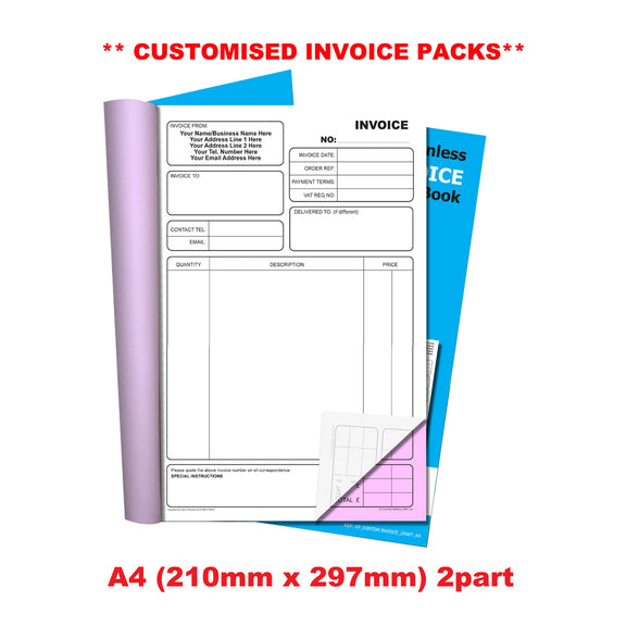 Custom Invoice Duplicate Book A4 | 2 Pack — Cherry Printers UK