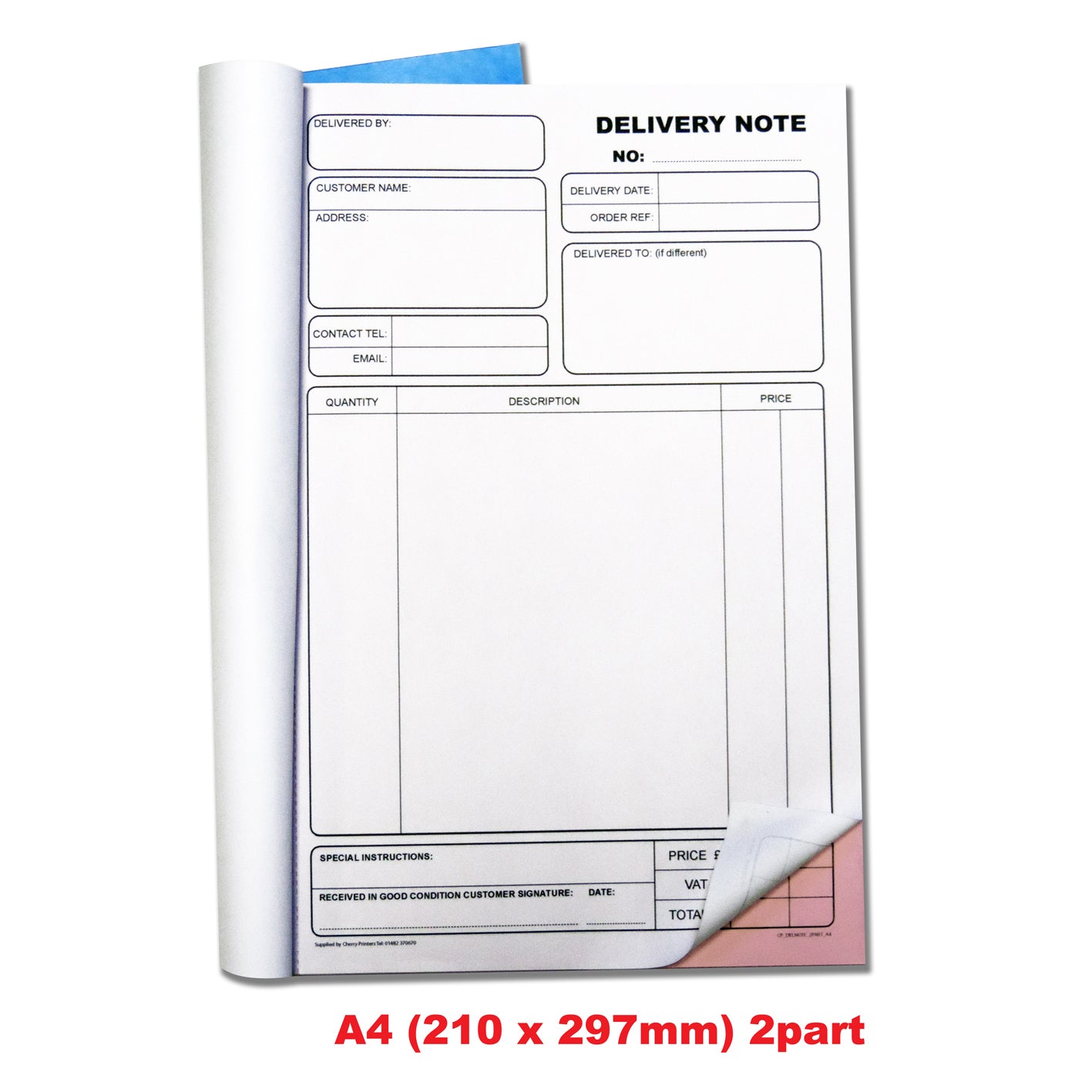 Delivery Note Printers NCR Delivery Note Duplicate Book A4 – Cherry Printers UK