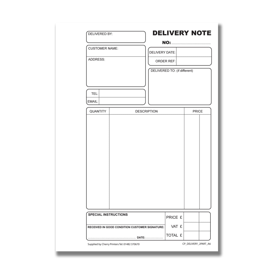 NCR Delivery Note Duplicate Book A6 Pocket Size | 50 Sets — Cherry ...