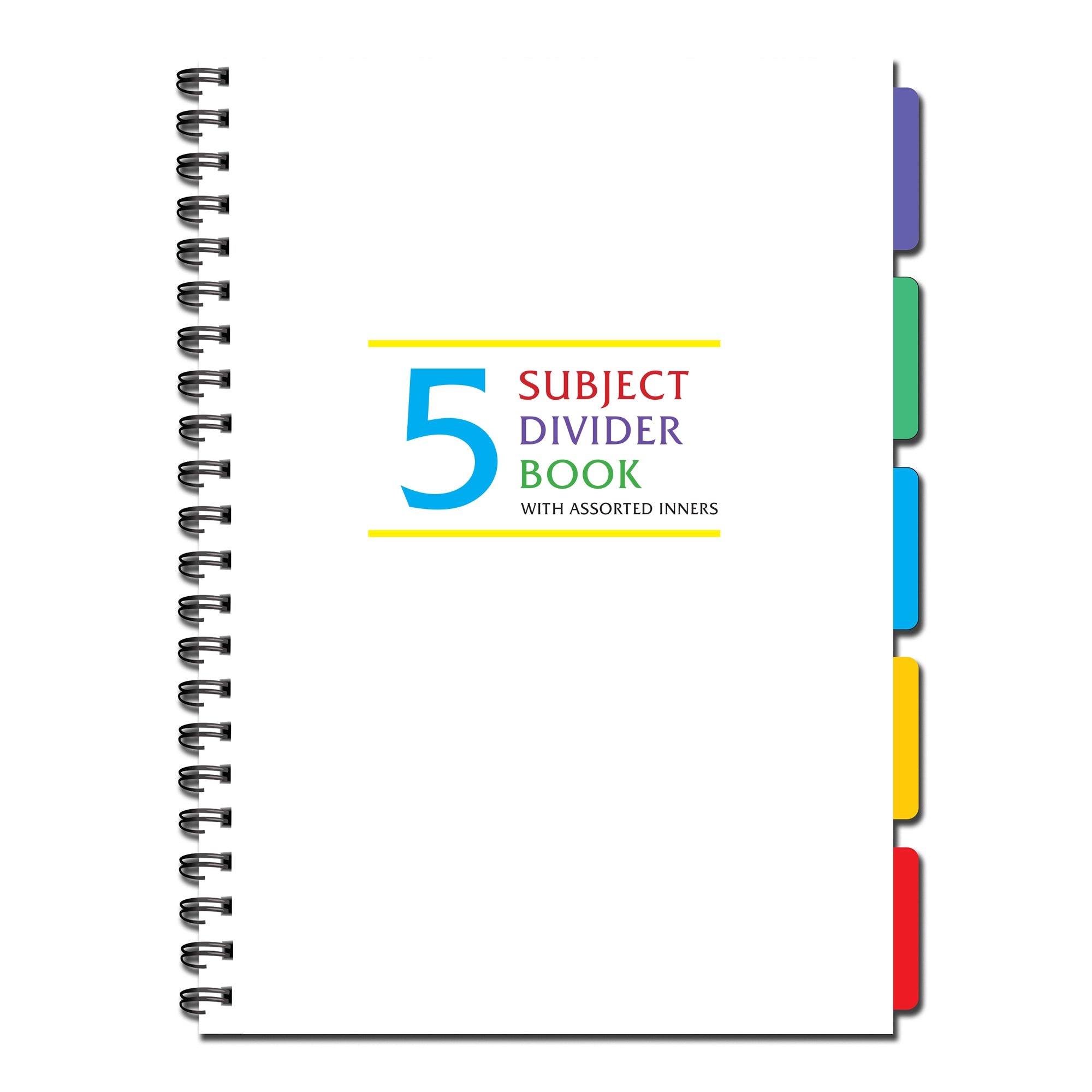 5 Subject Divider Project Book| Assorted Sections or Ruled Only | 100 ...