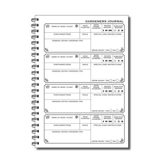 Designer Range | Gardeners Journal | Seed Planting Log | A5 120gsm 50 double sided pages Wiro