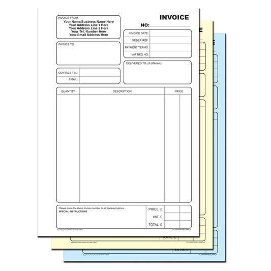 NCR *CUSTOM* Invoice Triplicate Book A4 | 2 Book Pack