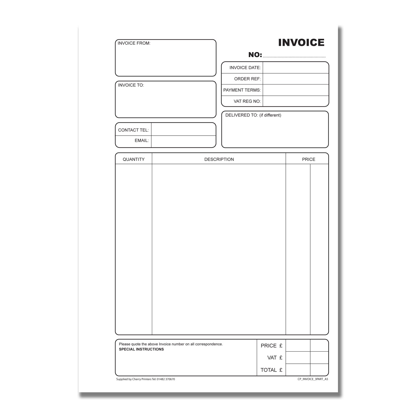 thumbnail image 2 of Cherry Printers A5 NCR Purchase Order Triplicate Book | 50 Sets Of PO Pads 2 of 3