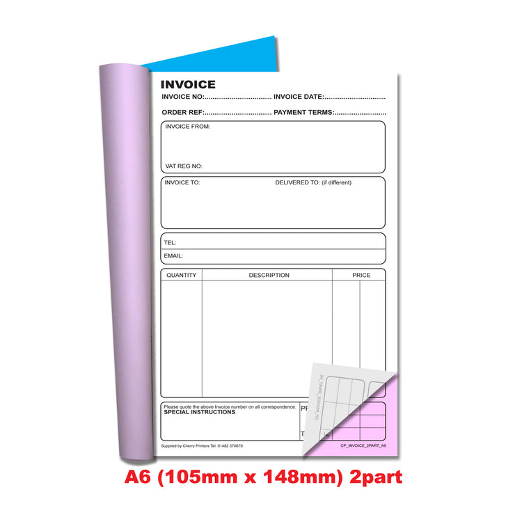 NCR Invoice Duplicate Book A6 Pocket Size | 50 Sets — Cherry Printers UK