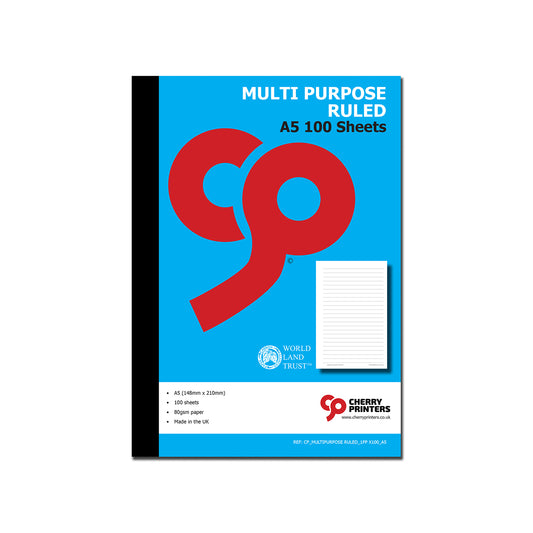 Multi Purpose Ruled Book A5 100 pages 80 gsm