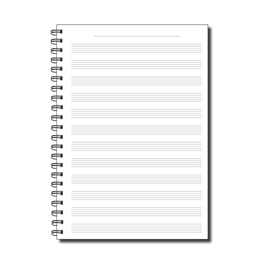 Music Manuscript | Blank Sheet Music Notebook | A5 (148mm x 210mm) | 50 double sided pages | Split Wirobound
