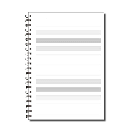 Music Manuscript | Blank Sheet Music Notebook | A5 (148mm x 210mm) | 50 double sided pages Wirobound