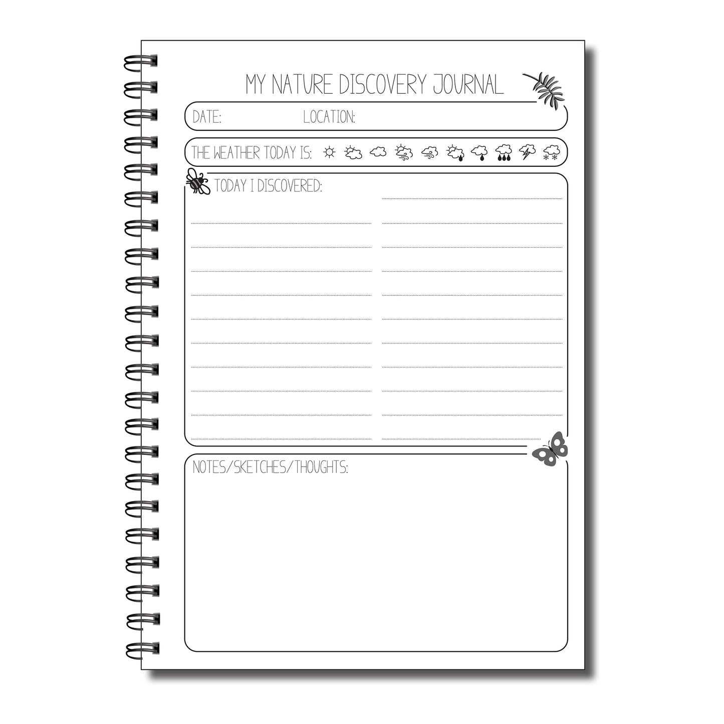 My Nature Discovery Journal | Diary | Notebook | A5 | 50 double sided pages Wirobound