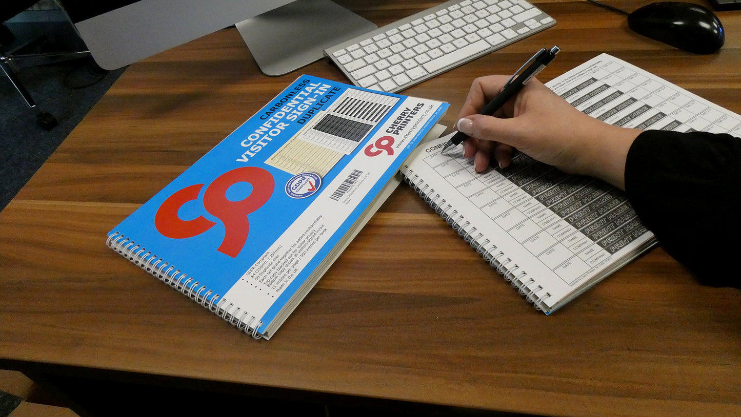 NCR Residential / Care Confidential Visitor Sign in Duplicate Wiro Book A4 50 sets GDPR