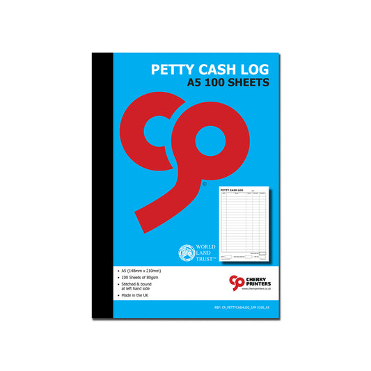 Petty Cash Log Book A5 100pages 80gsm