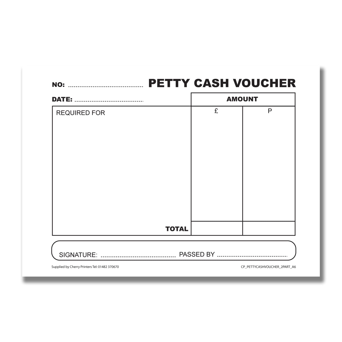 NCR Petty Cash Voucher Duplicate Book A6 50 sets