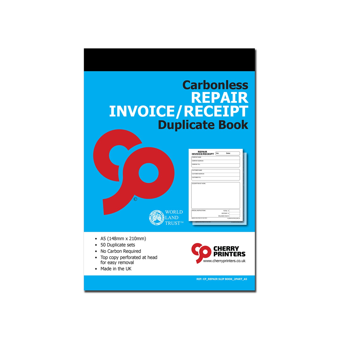 NCR Repair Invoice/Receipt Duplicate Book A5 (Perfed + Stitched)