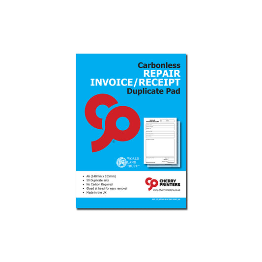 NCR Repair Invoice/Receipt Duplicate Pad A6 (Glued)
