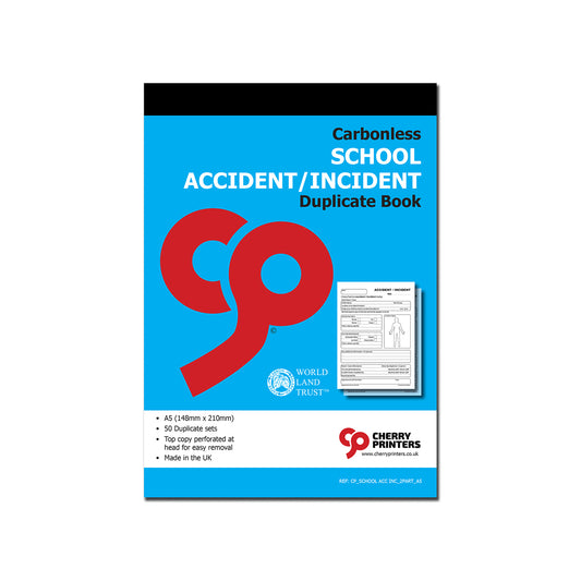 NCR School Accident /Incident Report Book A5 Duplicate