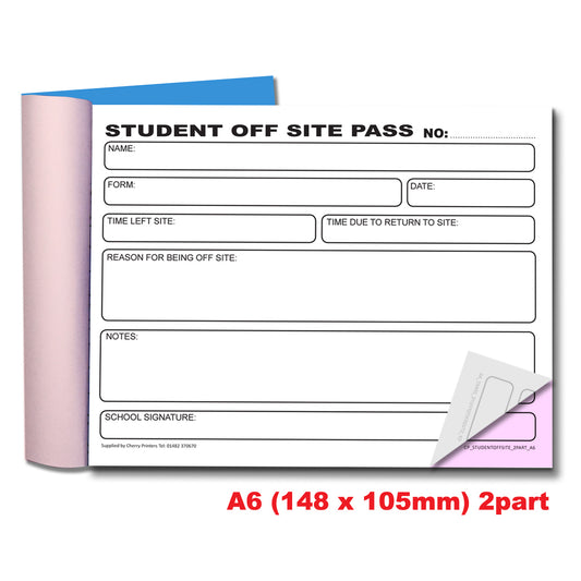 NCR Student Off Site Pass Duplikat Buch A6