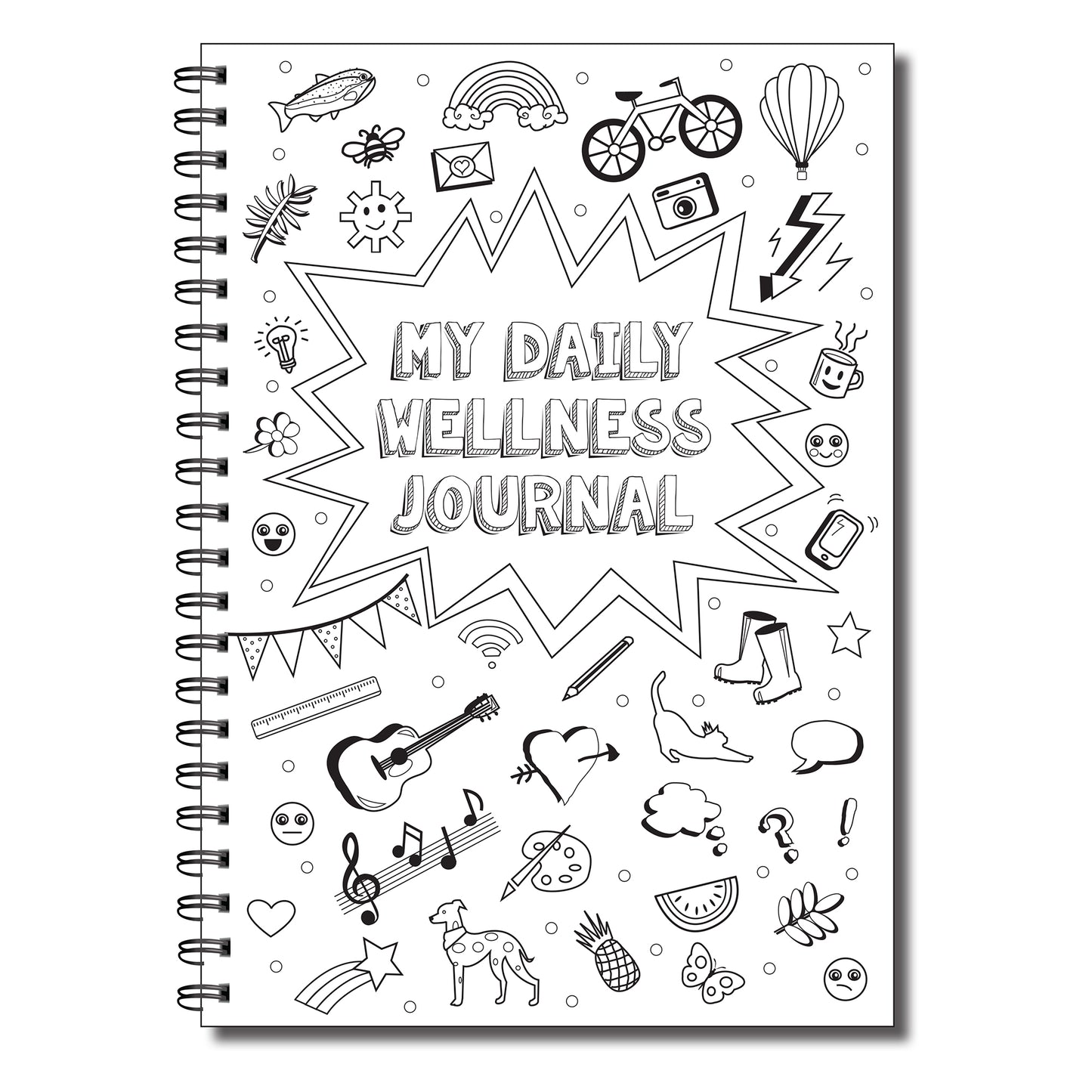 My Daily Wellness Journal | Teens | Adults | Kids | A5 wiro book 50 pages printed to both sides on quality 120gsm