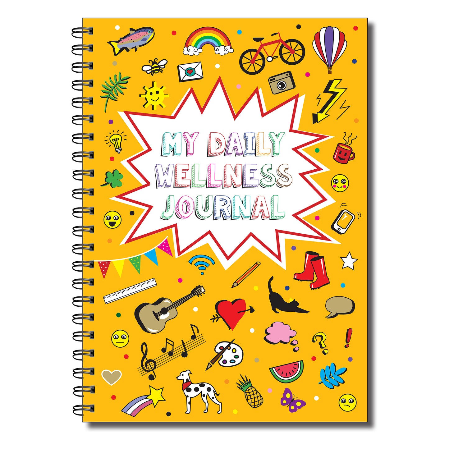 My Daily Wellness Journal | Teens | Adults | Kids | A5 wiro book 50 pages printed to both sides on quality 120gsm