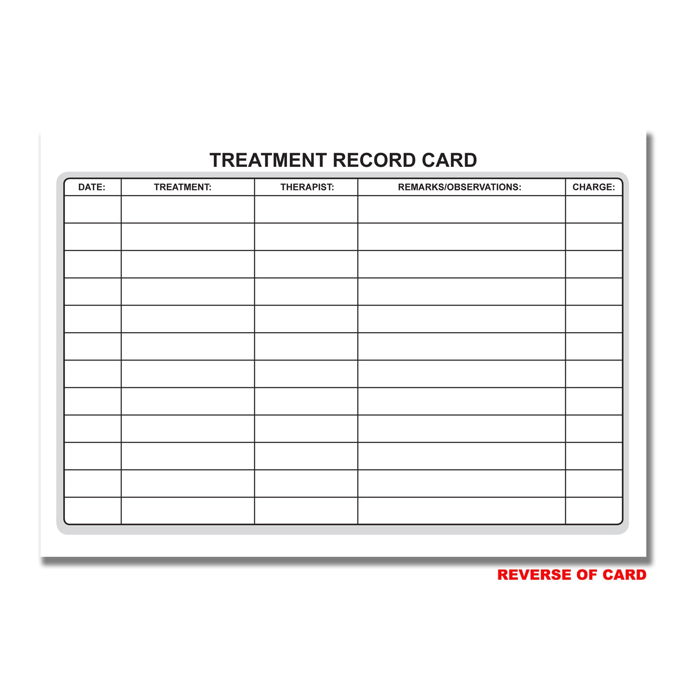 Treatment Record Card Pad A5 50pages 350gsm