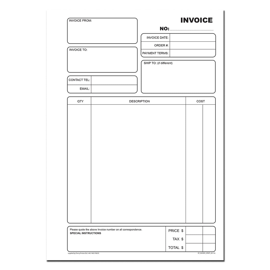 Invoice | Duplicate Book | 2 part | Carbonless | 50 Sets Per Book | A4 ...