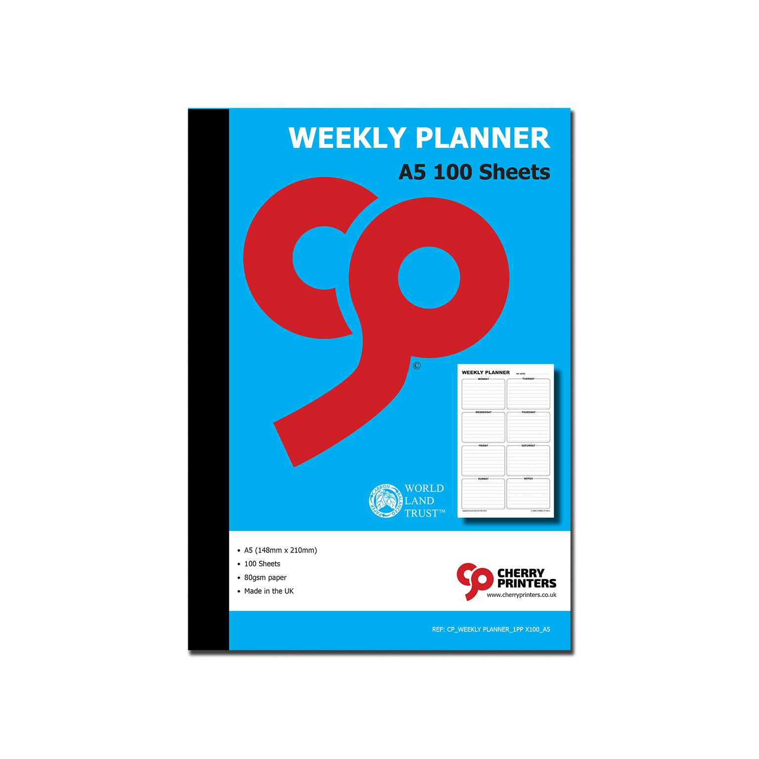 Weekly Planner Book A5 100pages 80gsm – Cherry Printers UK