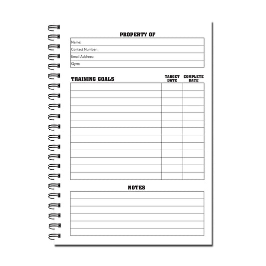Weight Training & Workout Log Book | A5 | 52 double sided pages Wirobound